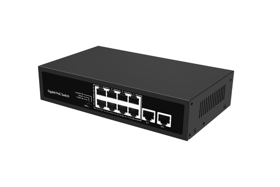 Rete non gestita 10 porte Gigabit Desktop POE Switch con 8 porte Poe AC100-240V