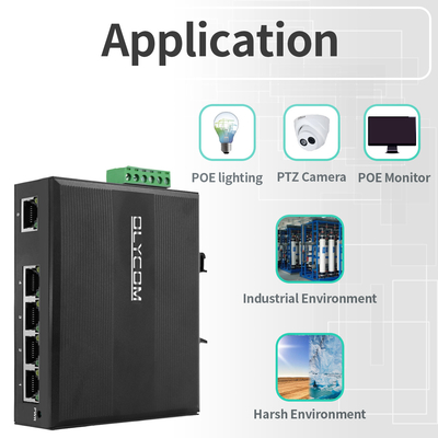 Industrial Unmanaged Switch Poe Switch 5 Port Gigabit Network 15.4W/30W Standard 120W Din Rail DIN