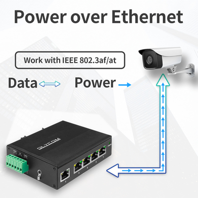Industrial Unmanaged Switch Poe Switch 5 Port Gigabit Network 15.4W/30W Standard 120W Din Rail DIN