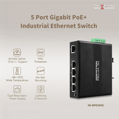 Interruttore di rete industriale a 5 porte E-mark Ethernet con protezione da sovratensioni da 4 KV