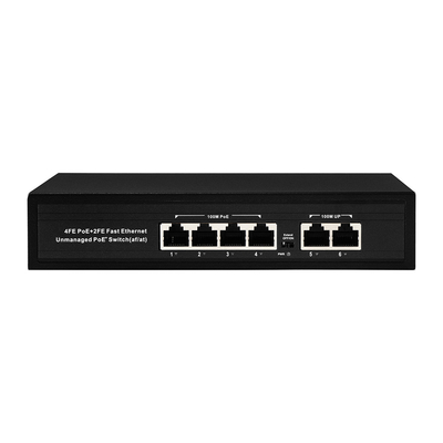 OEM ODM Fast Ethernet 10/100mbps 4 Port Poe Switch Con 2 Port Uplink Switch di rete