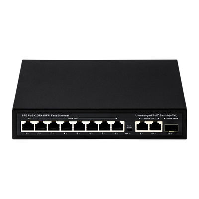 8 Port POE Switch con 120W di potenza e 250m di trasmissione per CCTV - Unmanaged Fiber Optic POE Switch