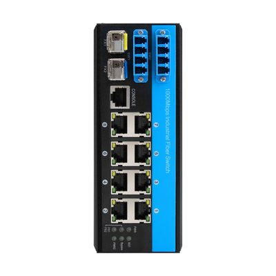 Switch Ethernet gestito industriale a 8 porte con 2 porte in fibra LC da 2,5 G e bypass D2x2B per reti di telecomunicazioni e di sicurezza
