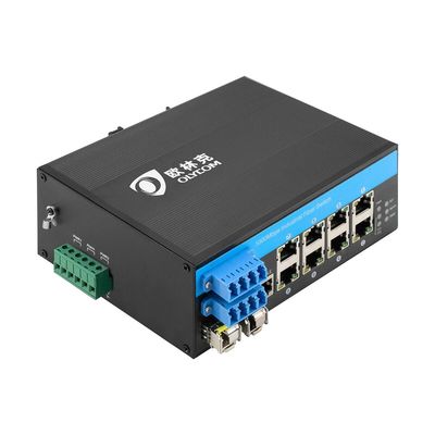 Switch Ethernet gestito industriale a 8 porte con 2 porte in fibra LC da 2,5 G e bypass D2x2B per reti di telecomunicazioni e di sicurezza