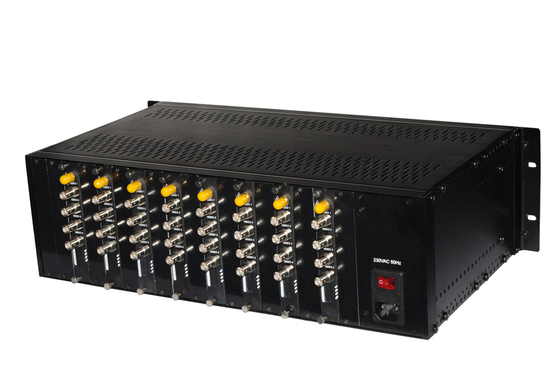 19" 3U 18 slot Chassis Video Data Fiber Converter Rack Mount Chassis Doppio alimentatore