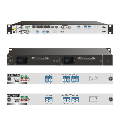 Amplificatore di fibra dopata con erbio Dispositivo EDFA Potenziatore di segnale ottico 1U Sistema di telaio