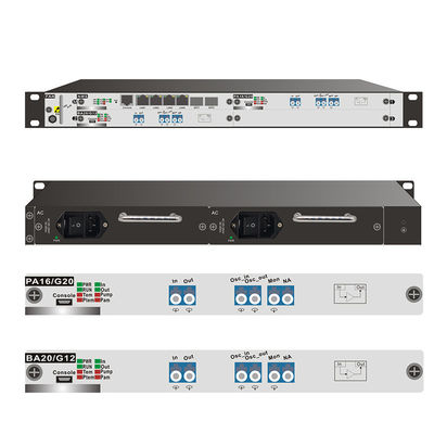 Amplificatore a fibra drogata con erbio (EDFA) Dispositivo di amplificazione del segnale ottico Sistema chassis rack-mount 1U
