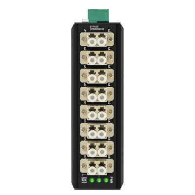 Modulo di bypass in fibra ottica multimoda 8 Port LC Connector DIN Montato 12V 24V CE