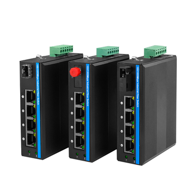 4 Port Industrial PoE Switch Gigabit Non gestita rete 120W Budget Din Rail PoE attivo