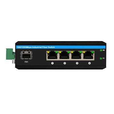4 Port Industrial PoE Switch Gigabit Non gestita rete 120W Budget Din Rail PoE attivo