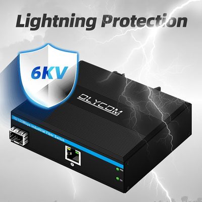 SFP Fiber Media Converter 10 100Mbps Non gestito DIN Rail Wall Mounted Small Case