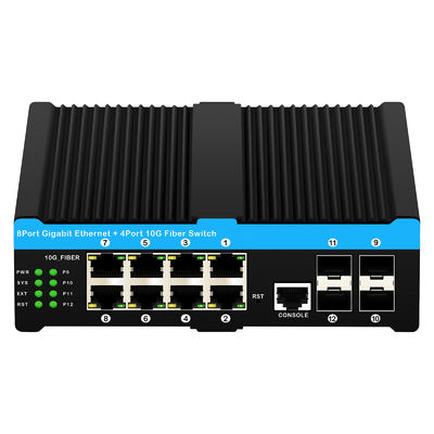 Chip PoE gestito industriale di PoE 240W Realtek del porto di Gigabit Ethernet 8 del commutatore PoE della fibra 10G