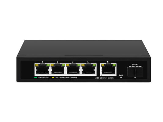 Switch Ethernet 5 porte 2.5G con uplink in fibra 10G non gestito, rilevamento automatico della velocità di rete, certificato CE