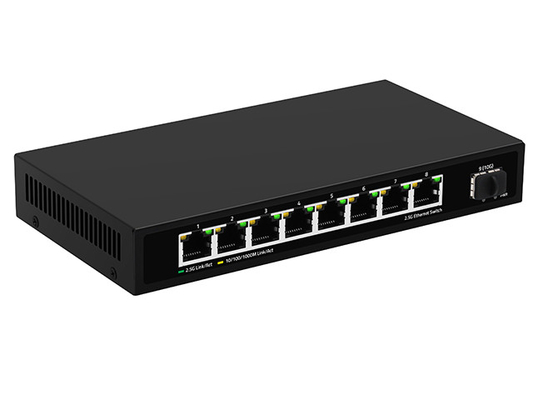 8 porte 2.5G Switch di rete non gestito 10G Fibre DC12V Input Fanless Auto-Adaptive Speed