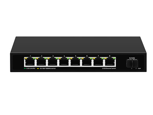 8 porte 2.5G Switch di rete non gestito 10G Fibre DC12V Input Fanless Auto-Adaptive Speed