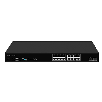 16 porte 2.5G Switch di rete con fibra 10G velocità auto-adattativa non gestita PoE opzionale