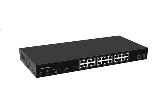 24 Port Network Switch 100M/1G/2.5G Ethernet 1G/2.5G/10G Fibra non gestita con FAN