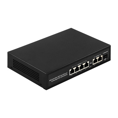 6 porte Plug and Play POE Switch 48V con 1000Mbps Ports IEEE 802.3 af/at Ethernet switch Adatto per fotocamera IP POE