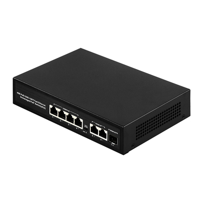 6 porte Plug and Play POE Switch 48V con 1000Mbps Ports IEEE 802.3 af/at Ethernet switch Adatto per fotocamera IP POE