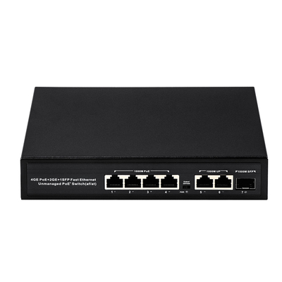 6 porte Plug and Play POE Switch 48V con 1000Mbps Ports IEEE 802.3 af/at Ethernet switch Adatto per fotocamera IP POE