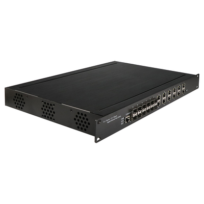 1U Rack Gigabit 24 port gestito Ethernet POE switch con 12 RJ45+12 SFP AC100-240V input switch industriale