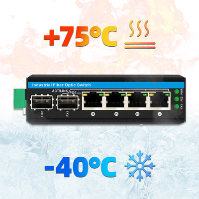 Mini 6 porte commutatore Gigabit Ethernet POE commutatore din rail 2 sfp+ 4 RJ45 DC48-52V doppio ingresso di potenza