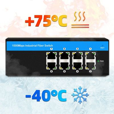 E-Mark 8 Port Gigabit Industrial Ethernet Switch per la rete dei veicoli e l'automazione industriale