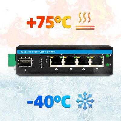5 porte Gigabit Outdoor Poe Switch Mini Industrial Fiber Switch IP40 Din Rail Switch