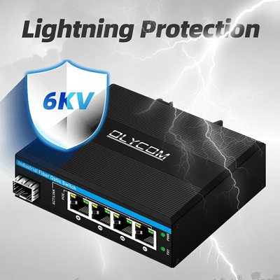 5 porte Gigiabit Outdoor Poe Switch Mini Industrial Fiber Switch IP40 Din Rail Switch