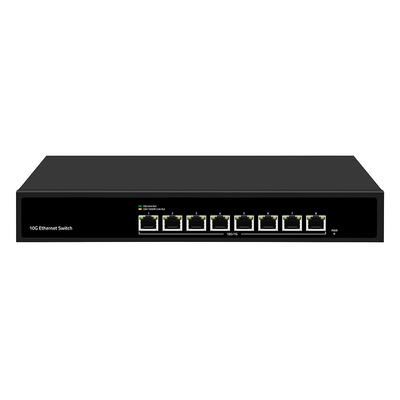 8 porte 10G Ethernet Switch velocità di rilevamento automatico non gestito Single AC Input Fanless