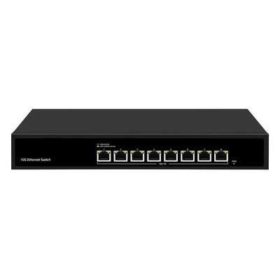 8 porte 10G Ethernet Switch velocità di auto-sensing non gestita Single AC Input Fanless CE