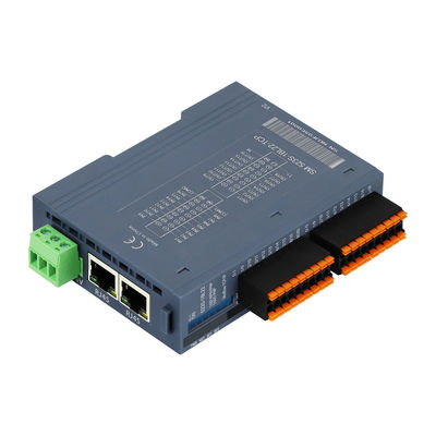 Modbus TCP/IP Slave I/O Module 24VDC 2 RJ45 16 Port DI DO Din Rail NPN PNP Connessione