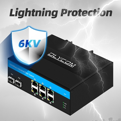 Interruttore non gestito a 8 porte gigabit interruttore Ethernet POE DC48V interruttore di rete ferroviaria din