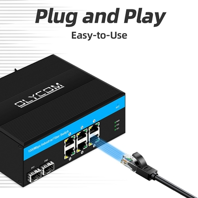 Interruttore non gestito a 8 porte gigabit interruttore Ethernet POE DC48V interruttore di rete ferroviaria din