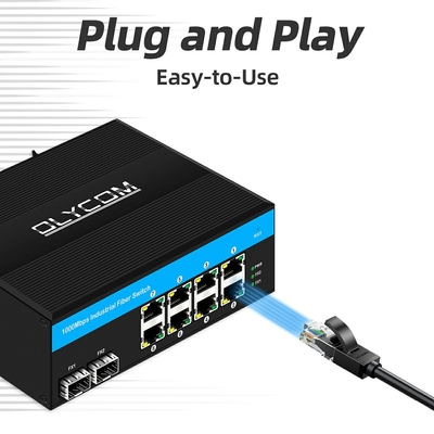 Gigabit 8 port POE switch non gestito POE switch 6 x Gigabit PoE + porte 2 x 1.25G SFP porte a fibra 240W per uso esterno