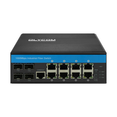 Interruttore Gigabit gestito con 12 porte 4SFP+8RJ45 DIN-Rail doppio ingresso di potenza