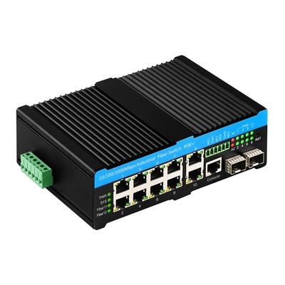 8 porte PoE Gigabit Ethernet Switch L2 gestito con ingresso DC48V e grado di protezione IP40