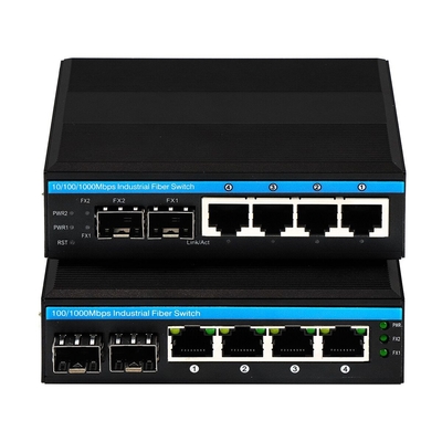 Gigabit ERPS Managed Ethernet Switch 2SFP+4RJ45 Din-rail Network Switch con uscita PoE