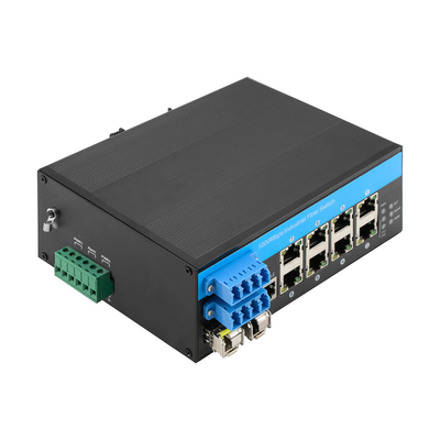8 Port Industrial Bypass Managed Ethernet Switch 2.5G Protezione in fibra ottica Chip Vitesse