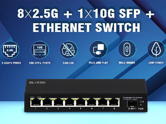 10G Ethernet Switch Switch di rete non gestito 8*2.5G RJ45+1*10G porte SFP