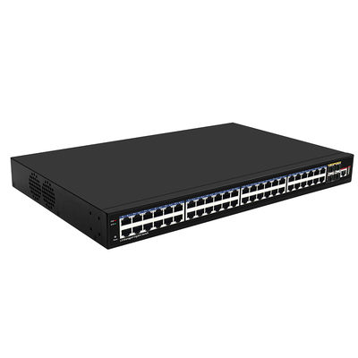 48 porte Gigabit L3 Managed Network Switch 10G Fiber Uplinks Single AC Input Basato su Realtek