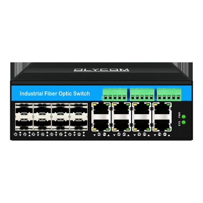 Gestione 16 porte Gigabit Poe Switch Din-rail Network Switch 8RJ45 + 8SFP con 4 * RS485 + 2 * CAN BUS