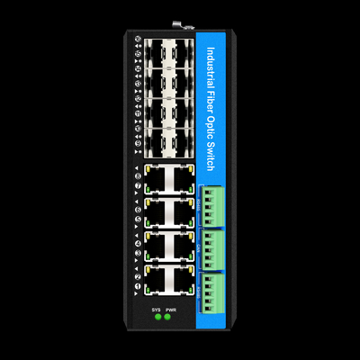 Gestione 16 porte Gigabit Poe Switch Din-rail Network Switch 8RJ45 + 8SFP con 4 * RS485 + 2 * CAN BUS