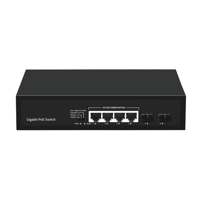 4 porte Gigabit SFP Fiber PoE Switch 60W Budget con VLAN di 250 metri di estensione