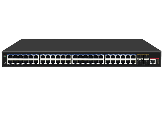 48 porte 10G Poe Switch L3 Managed Ethernet Switch con porte Poe da 48*gigabit + 4*10G Sfp+