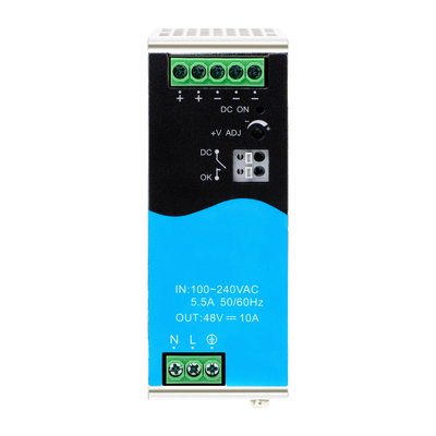 Fornitore di corrente DIN 480W 48V 10A Ampio ingresso AC/DC con PFC DC attivo OK