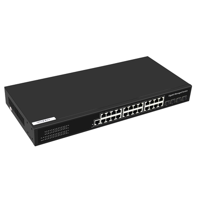24 porte Gigabit Managed Switch con 1G Fiber Uplink Layer 2 Managed Commercial Grade