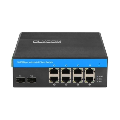 10 Port Gigabit Industrial Network Switch SFP Fiber Uplink Din Rail Non gestito