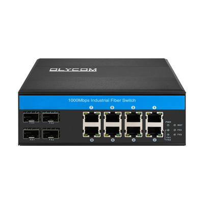 8 porte Gigabit POE switch switch Ethernet industriale 4SFP+8RJ45 DC48V doppio ingresso di potenza