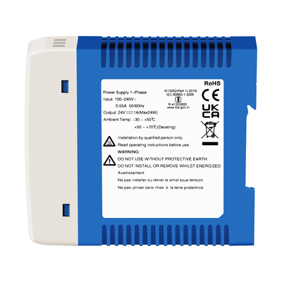 Adaptatore di alimentazione industriale 24V CE UL 1A uscita AC/DC doppio ingresso DIN Rail